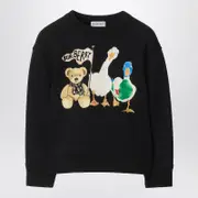 [Burberry] Black sweatshirt with Thomas bear and friends 3 Y Black