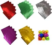 500Pcs Colorful Chocolate Candy Wrappers Homemade Convenient Aluminium Foil Candy Wrappers Gold Foil Paper Package for Candies Sweets Package