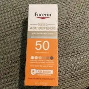 Eucerin Tinted Age Defense SPF 50 Face Sunscreen Lotion 2.5 FL OZ Hyaluronic