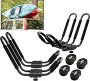 SCS Direct Kayak Roof Rack Sets - Two Kayak Racks for Cars and SUVs - Universal Fit Carriers Mount on Crossbars for Easy Travel with Kayaks Canoes and Surfboards by PaddleSports+