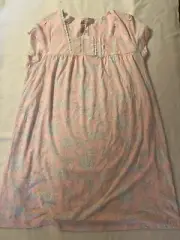 womens night gown size Large Pink floral croft & Barrow Pajama Sleepwear
