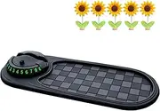 Multifunction Car Anti-Slip Mat Auto Phone Holder 360-Degree Rotation, Multifunctional 4-in-1 Mobile Phone Stand On-Board Anti-Slip Pad, Multifunction Car Dashboard Antislip Mat (Black A)