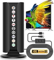 2025 Upgraded TV Antenna for Smart TV, 1800+ Miles Range Strongest Digital HD TV Antenna Indoor Ourdoor with Amplifier Signal Booster, Waterproof Design, 4K 1080p Support 360°, 32.8FT Cable
