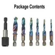 Drill Tap Bit Spiral Flutes Tapping Thread Metric 7pcs/Set Bench Drill