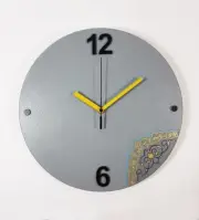 Round wooden wall clock, hand-painted clock, home accessories, A3-101