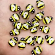 60pcs Beautiful Bee Resin Flatback Rhinestone Appliques Wedding Scrapbook Craft