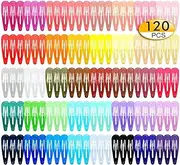 Luxerlife 120 pack 2 Inch Hair Clips 40 Assorted Colors Snap Hair Clips Hair Barrettes Snap Barrettes for Girls Kids Women