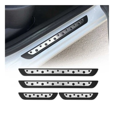 Door Sill Scuff Plate Scratch Protector for Fiat Stainless Steel Silver 4 Pcs