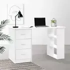 Computer Study Table Home Workstation Desk 3 Drawers Open Shelves Durable White