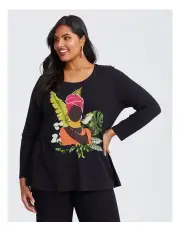 [Taking Shape] Cotton Adorne Top Black