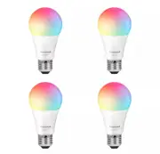 SYLVANIA 4-Pack of SMART+ Wifi Full Color LED Dimmable Light Bulbs, A19, 60W