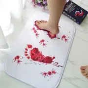 Scare Your Friends Bloody Footprint Bath Mat Non-slip Bathroom Home Door Floor