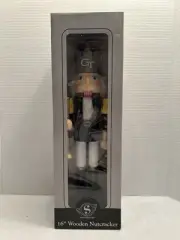 Christmas Spirit 16" Georgia Tech wooden Nutcracker holiday decor gift mint box