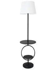 Lalia Home Bedside Nightstand End Table Dual Shelf Decorative Floor Lamp