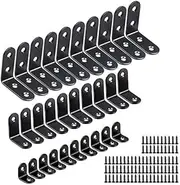 Yitaocity 30 Sets Corner Brackets Stainless Steel Angle Code L-Shaped Right Angle Bracket 90 Degree Angle Bracket Fastener with 80 Screws (10Pcs-40mm/10pcs-30mm/10pcs-20mm)