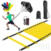 Soccer Training Equipment Set, 20 Feet 12 Rungs Pro Speed & Agility Ladder Set