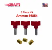 3 Ammco 6854 Red Tri-Wing Knobs +3 FREE Brass Dowels (3000, 4000, 4100 Lathes)