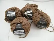 ZITRON CAMBIO YARN #605 BROWN 50% ALPACA AND 50% MERINO WOOL LOT OF 4