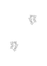 Completedworks Crystal-embellished Rhodium-plated Drop Earrings - Silver - One Size One Size