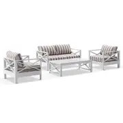 Kansas 2+1+1 seater Outdoor Aluminium Lounge Set with Coffee Table in Sunbrella - Outdoor Aluminium Lounges
