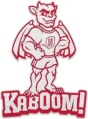 Rico Industries NCAA Bradley Braves Mascot Kaboom! Shape Cut Pennant - Home and Living Room Décor - Soft Felt EZ to Hang
