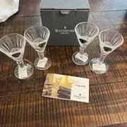 New In Box Waterford Crystal Maeve Pattern Cordial Glasses 4 glasses W6046781800