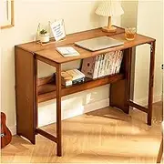 Children Study Table Foldable, Children Writing Desk with Storage Space, Suitable for Reading, Drawing and Learning (Color : Brown 2, Size : 103x54x76cm)