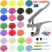 KAM Snap Kit T5 Plastic Snaps Poppers Fastener Button Press Stud Plier Tool BOX