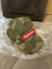 SUPREME CAMO GRID VELVET CAMP CAP WOODLAND CAMO OS/ FW22 WEEK 5/ AUTHENTIC Hat
