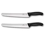 [Victorinox] Round Tip Wavy Edge Bread Knife 26cm (Black) - Blister