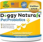 Probiotics for Dogs and Cats - Max-Strength with15 Strains Pre &Probiotics Digestive Health, Increase & Maintain Proper Gut Flora(Made in USA) 7.4 Oz (6 Billion CFU Per Scoop)