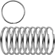 [Yamibobo] 10 PCS 50MM Flat Keyrings, Nickel Plated Metal Large Keychain Rings, Split Key Rings Loop Hoop for Car Home Keys Organization Arts & Crafts Lanyards
