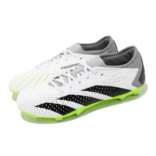 adidas 足球鞋 Predator Accuracy.3 FG 愛迪達 白綠 短草場適用 男鞋 ACS GZ0014