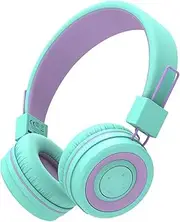 iClever BTH02 Kids Headphones, Kids Wireless Headphones with MIC, 93H Playtime, Bluetooth 5.4 & Stereo Sound, Foldable, Adjustable Headband, Toddler Headphone for iPad Tablet Home School, Green