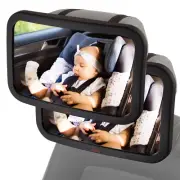 Baby Backseat Mirror for Car (2 Pack) - Baby Car Mirror Rear Facing View - Clear