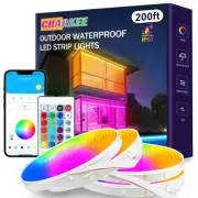 200ft Outdoor LED Strip Lights Waterproof, Bluetooth and APP Control LED Rope...