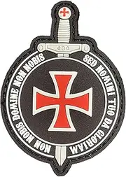 [TS Tactical Store] Knights Templar Coat of Arms Military 3D Velcro Patch Velcro Patch for Outdoor Military Backpacks Hiking Airsoft TS-PTCH-TMP-SKD
