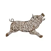 Willow & Silk Metal 49cm Rusty Farm Pig/Animal Wall Art/Indoor/Room/Home Decor