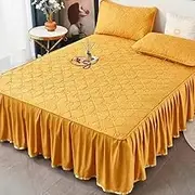 Bed Valance Skirt Fitted Bed Skirt Bedspread Coverlet Bed Sheet 180 * 200CM 200 * 220CM Dustproof Ruffle Individual/Double Bed Princess Sheets Ruffled Cotton Non Slip