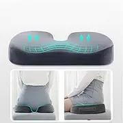 HEYInova Premium Memory Foam Seat Cushion,Upgraded X-Large Seat Cushion for Office Chairs,Relief of Sciatica/Hip/Tailbone Pain When Sitting in Office or Home Chairs,for Office/Car/wheelchairs