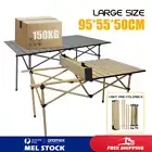 Roll Up Camping Table Aluminium Foldable Portable Picnic Outdoor BBQ Tool Desk
