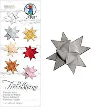 Ursus 3200081 Paper Strips for Froebel Stars 1.0 x 50 cm Medium Grey Coloured Drawing Paper 100 Strips for Approximately 25 Stars Craft Classic for Christmas