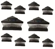 Solar Post Cap Light 10 Pcs 5x5 Solar Black Color Square 5 LED Bulbs Fence Light