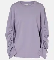 [Dries Van Noten] Dries Van Noten Ruched cotton jersey sweatshirt AU 10 purple