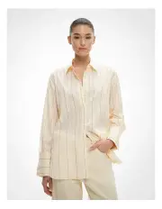 [Witchery] Wide Cuff Shirt in Butter Stripe