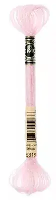 DMC Mouline LIght Effects Embroidery Floss - Color E818 Pearlescent Powder Pink