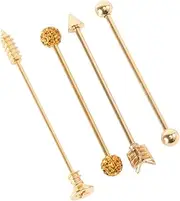 [SAFIGLE] Industrial Barbell Earrings Retainer Bar Earring Ball Earrings Industrial Barbell Ear Barbell Earrings Industrial Ear Bar Forward Helix Jewelry Helix Earring