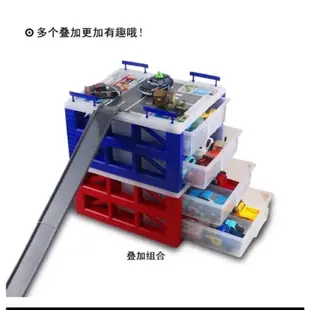 台灣現貨 迷你抽屜式停車場兒童玩具迷你停車場TOMICA小汽車合金車收藏盒收納箱抽屜聖誕節兒童節生日交換禮物