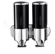 Home Hotel Liquid soap Dispenser Wall-Mounted Bathroom Accessories Liquid Dispenser Single and Double Head Soap Lotion Shower Dispenser(Black,Double Head)