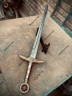 Custom Handmade Damascus Steel Templar Knight Sword Handmade Medieval Sword